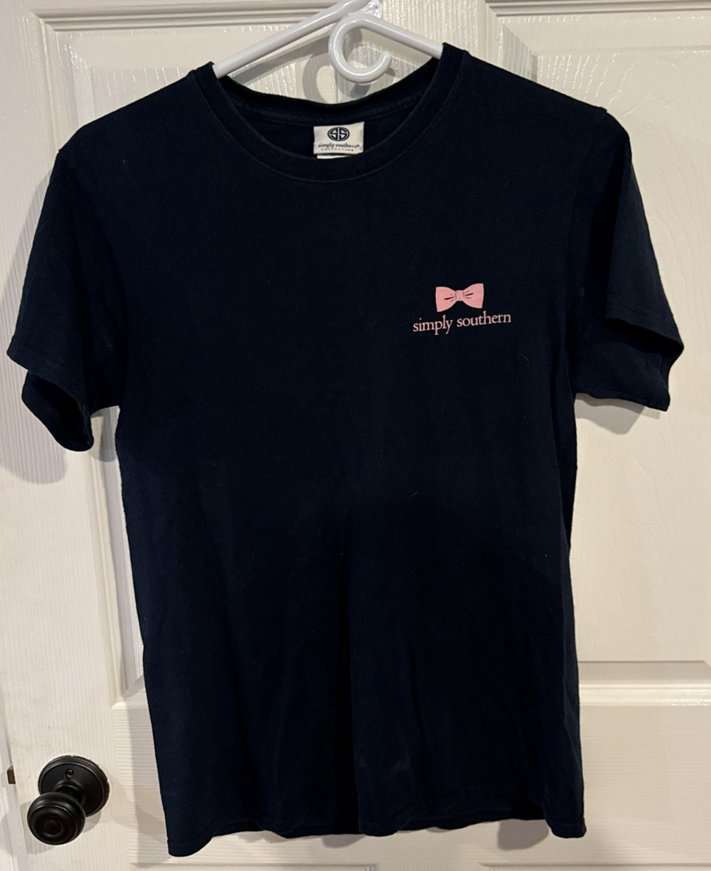 Simply Southern Navy Graphic Logo T-Shirt Short Sleeve Crew Neck Regular Small
